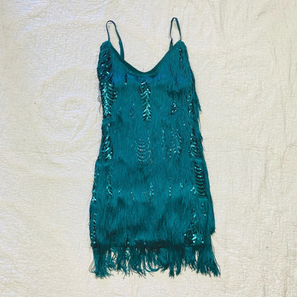 Lulu’s Sequin And Fringe Mini Dress - image 1